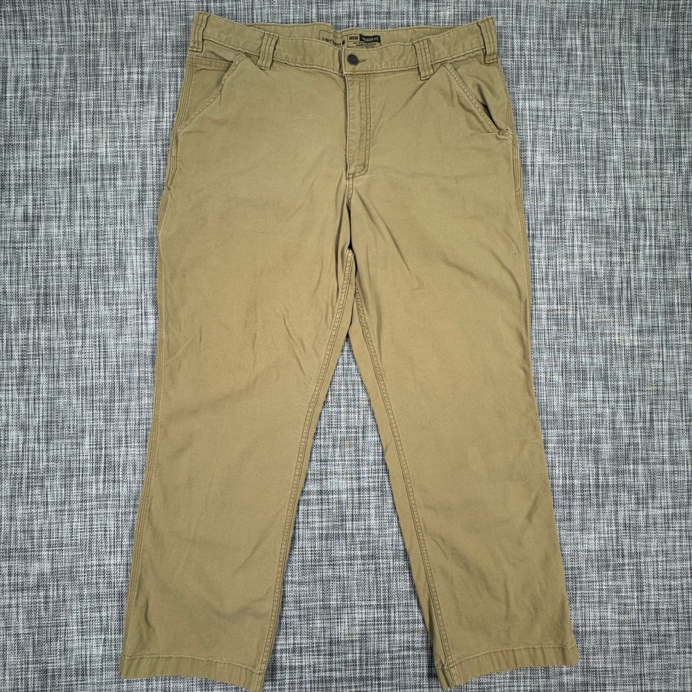 Carhartt Mens Rugged Flex Relaxed Fit Canvas Work Pants Brown 38x30 Utility